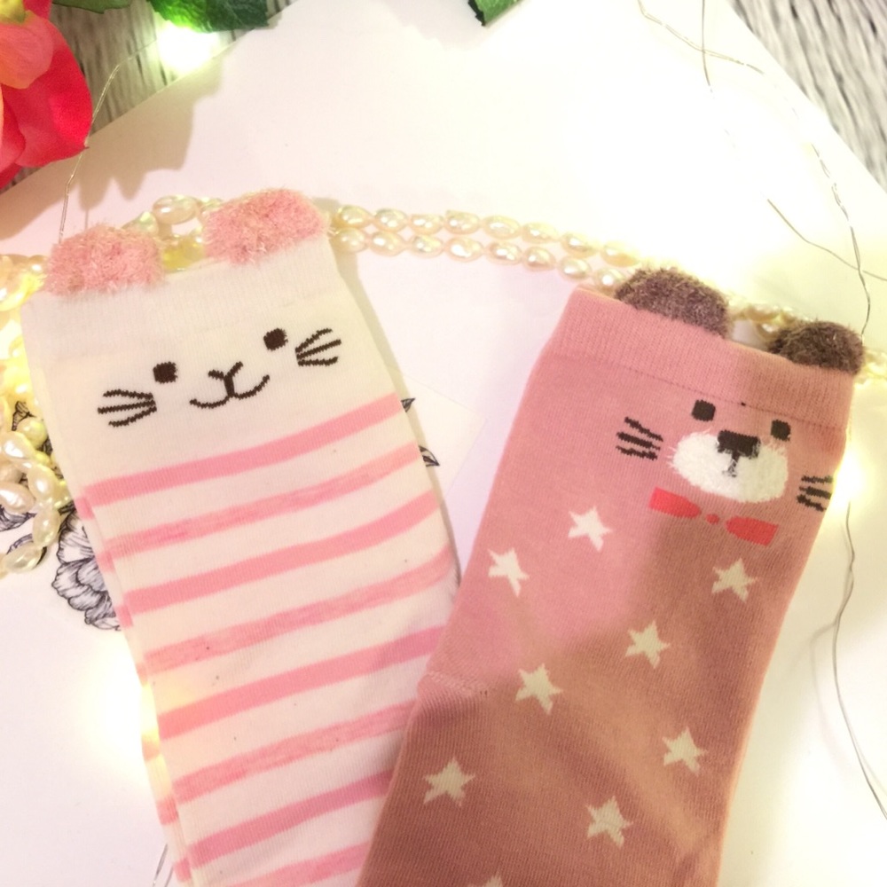Cute animal socks, two pairs, new with tags!